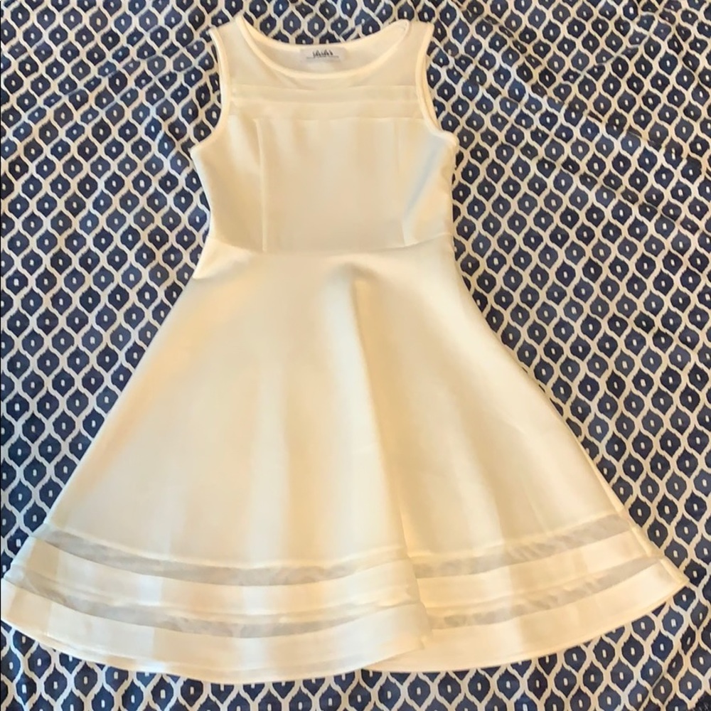 LuLus white Fit and flare party dress